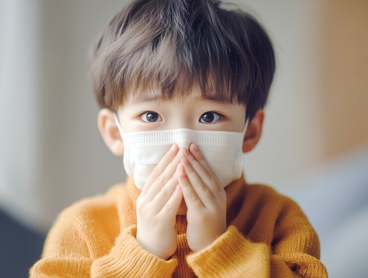 눈 밑이 부어 보이고 콧물이 목 뒤로 넘어가 헛기침하는 아이