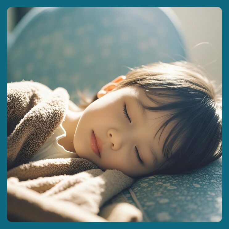 낮잠을 편안하게 자고 있는 아이